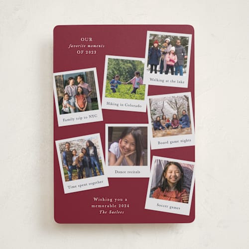 This is a mulled wine new year photo cards with standard by Holly Whitcomb called favorite memories printing on recycled smooth signature in standard