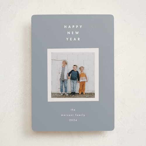 This is a denim new year photo cards with standard by Ani Somi called small portrait printing on recycled smooth signature in standard