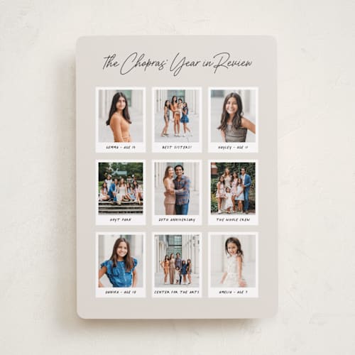 This is a latte new year photo cards with standard by Hooray Creative called year in review printing on recycled smooth signature in standard