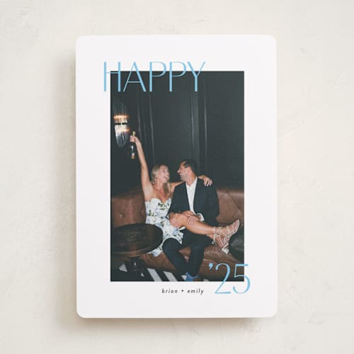 This is a frost new year photo cards with standard by Simona Camp called simply glowing printing on recycled smooth signature in standard