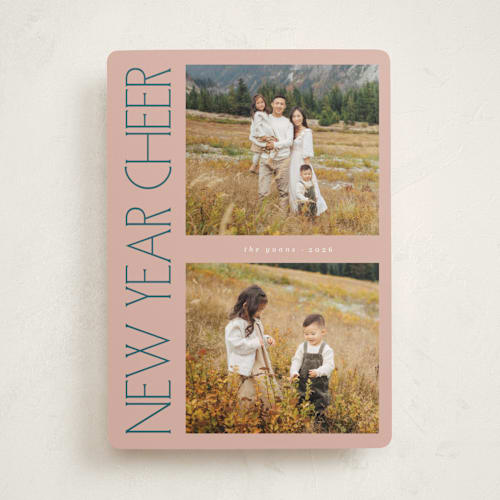 This is a candy new year photo cards with standard by Lindsay Megahed called sideways printing on recycled smooth signature in standard