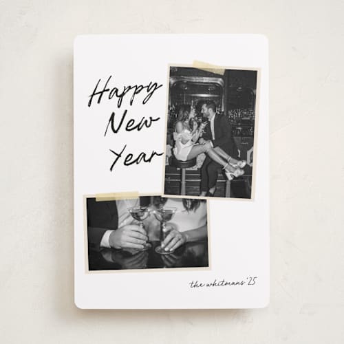 This is a noir new year photo cards with standard by Morgan Kendall called album printing on recycled smooth signature in standard