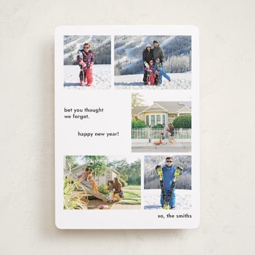 This is a lump of coal new year photo cards with standard by Megan Davis called forgot printing on recycled smooth signature in standard