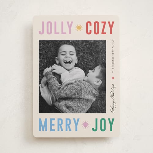 This is a sparkler holiday photo cards with standard by Pixel and Hank called peace poster printing on recycled smooth signature in standard