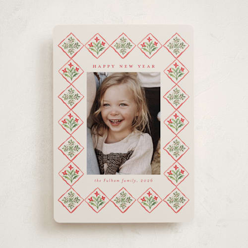 This is a ivory holiday photo cards with standard by Petra Kern called gretchen printing on recycled smooth signature in standard
