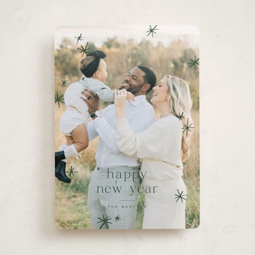 This is a pine holiday photo cards with standard by Wildfield Paper Co called twinkle! printing on recycled smooth signature in standard