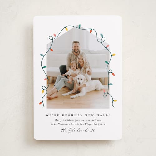 This is a frost holiday photo cards with standard by Erica Krystek called christmas move printing on recycled smooth signature in standard