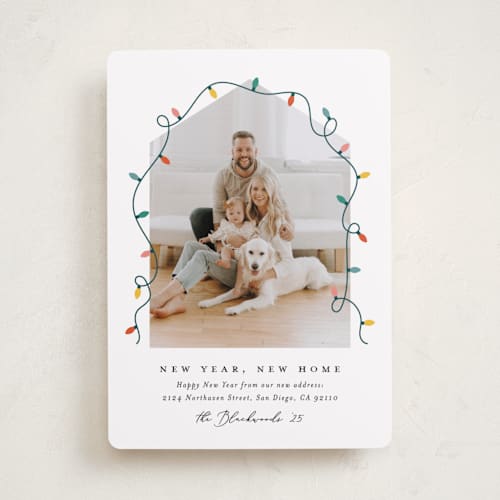 This is a frost holiday photo cards with standard by Erica Krystek called christmas move printing on recycled smooth signature in standard