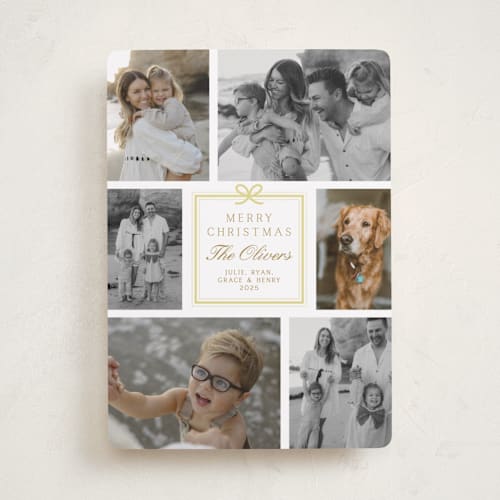 This is a buttercream holiday photo cards with standard by Alston Foster called the best gifts printing on recycled smooth signature in standard