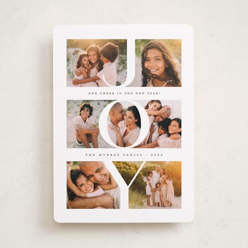 This is a snow holiday photo cards with standard by Lauren Chism called joy in photos printing on recycled smooth signature in standard