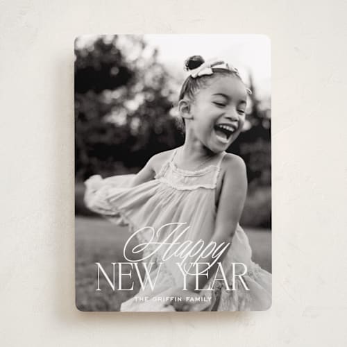 This is a snow holiday photo cards with standard by Annie Shapiro called marylebone printing on recycled smooth signature in standard