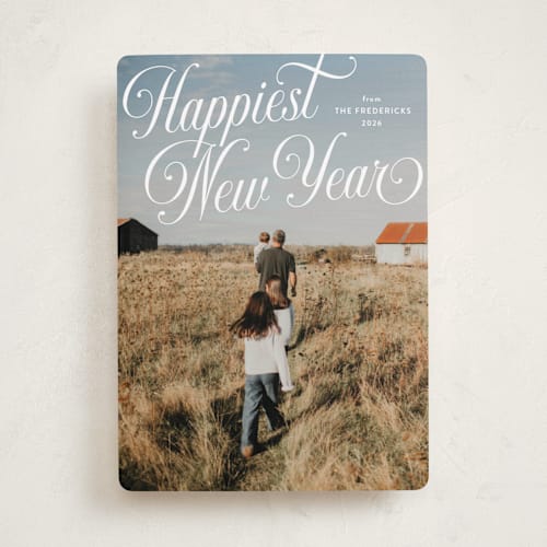 This is a snow holiday photo cards with standard by Jackie Crawford called vintage fun printing on recycled smooth signature in standard