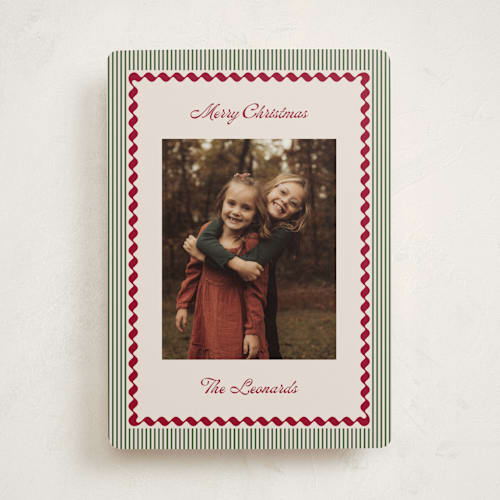 This is a holiday holiday photo cards with standard by Kelly Schmidt called vintage border printing on recycled smooth signature in standard