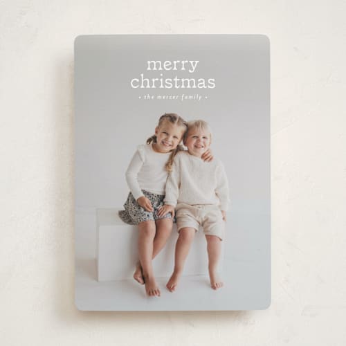 This is a snow holiday photo cards with standard by Amy Kross called imprint printing on recycled smooth signature in standard