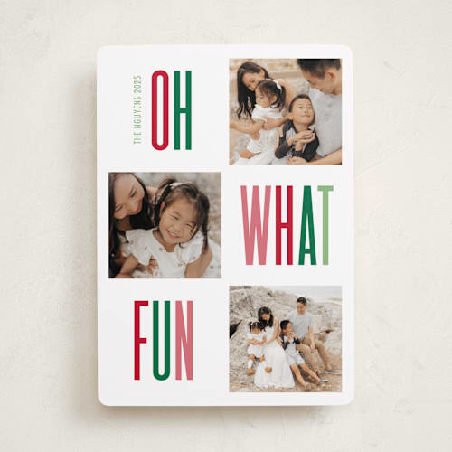This is a jolly holiday photo cards with standard by Kacey Kendrick Wagner called slim type printing on recycled smooth signature in standard