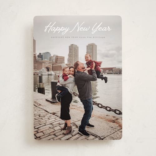 This is a snow holiday photo cards with standard by Sara Hicks Malone called christmas classic printing on recycled smooth signature in standard