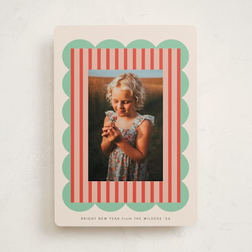 This is a mint chip holiday photo cards with standard by Morgan Kendall called layered frame printing on recycled smooth signature in standard