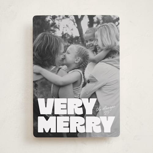 This is a snowflake holiday photo cards with standard by Jessie Steury called very bold printing on recycled smooth signature in standard