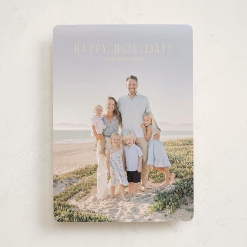 This is a butter holiday photo cards with standard by Erin L. Wilson called seabreeze printing on recycled smooth signature in standard