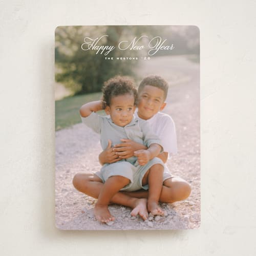 This is a cotton holiday photo cards with standard by Amy Kross called weston printing on recycled smooth signature in standard