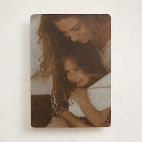 This is a coal holiday photo cards with standard by Baumbirdy called scripted note printing on recycled smooth signature in standard