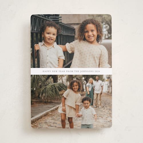 This is a cloud holiday photo cards with standard by Nicole Walsh called deux printing on recycled smooth signature in standard