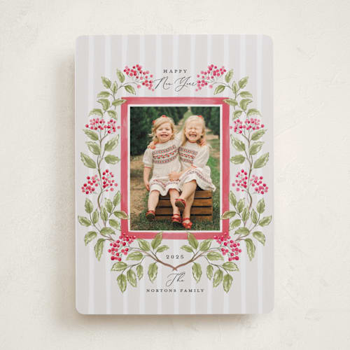 This is a cherry holiday photo cards with standard by Pati Cascino called josephine printing on recycled smooth signature in standard