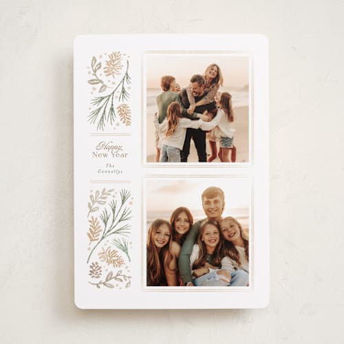 This is a snow holiday photo cards with standard by Jennifer Wick called sedgwick printing on recycled smooth signature in standard