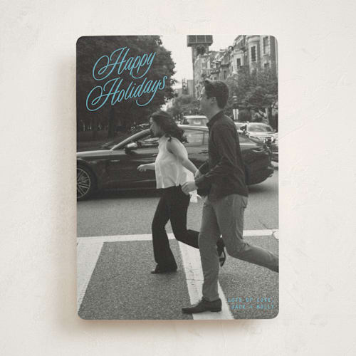 This is a ice holiday photo cards with standard by JoAnn Jinks called neon vintage printing on recycled smooth signature in standard