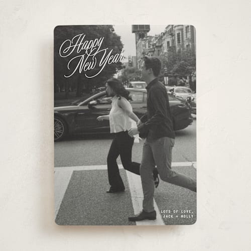 This is a snow holiday photo cards with standard by JoAnn Jinks called neon vintage printing on recycled smooth signature in standard