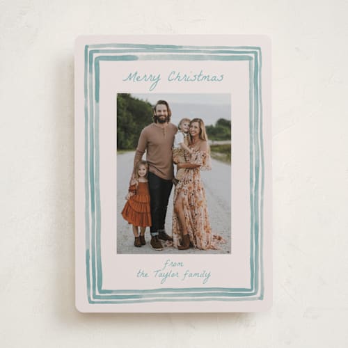 This is a bluebell holiday photo cards with standard by Alethea and Ruth called painted frame edge printing on recycled smooth signature in standard
