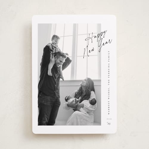 This is a snow holiday photo cards with standard by Ana de Sousa called charming printing on recycled smooth signature in standard