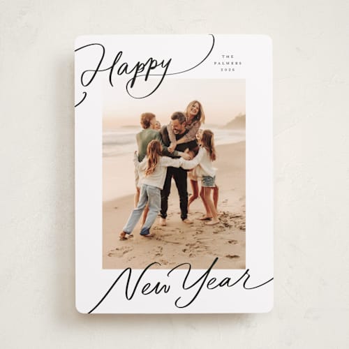 This is a snow holiday photo cards with standard by Everett Paper Goods called evoke printing on recycled smooth signature in standard