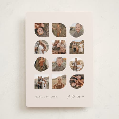This is a cream holiday photo cards with standard by Snow and Ivy called riddle printing on recycled smooth signature in standard