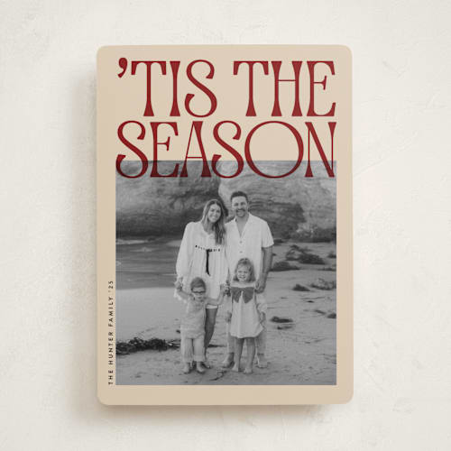 This is a candied apple holiday photo cards with standard by JeAnna Casper called bold printing on recycled smooth signature in standard