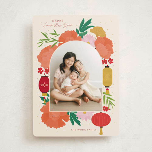 This is a apple chinese new year cards by Vera Lim called xin nian printing on recycled smooth signature in standard