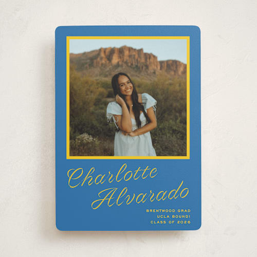 This is a ocean graduation announcements with standard by Megan Davis called cotillion printing on recycled smooth signature in standard