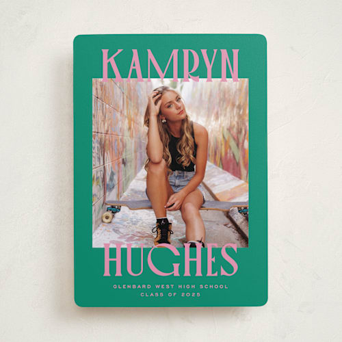 This is a emerald graduation announcements with standard by Erin German called kamryn printing on recycled smooth signature in standard