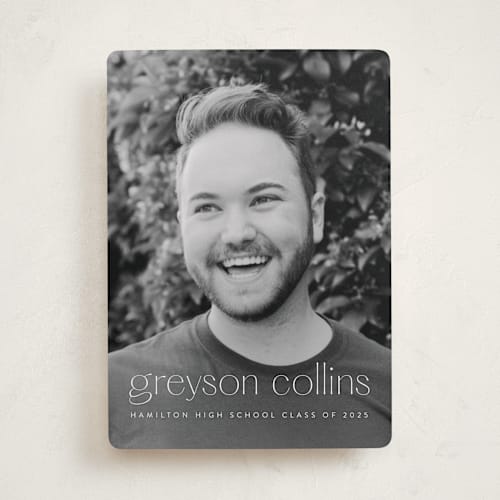 This is a salt graduation announcements with standard by Ekko Studio called understated printing on recycled smooth signature in standard