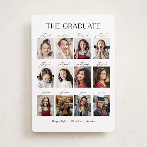 This is a moon graduation announcements with standard by Olivia Williams called best year printing on recycled smooth signature in standard