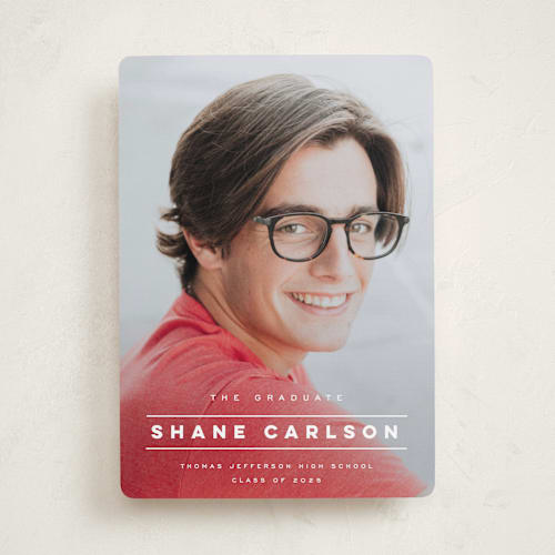 This is a pearl graduation announcements with standard by Emily Sabol Goss called headlined printing on recycled smooth signature in standard