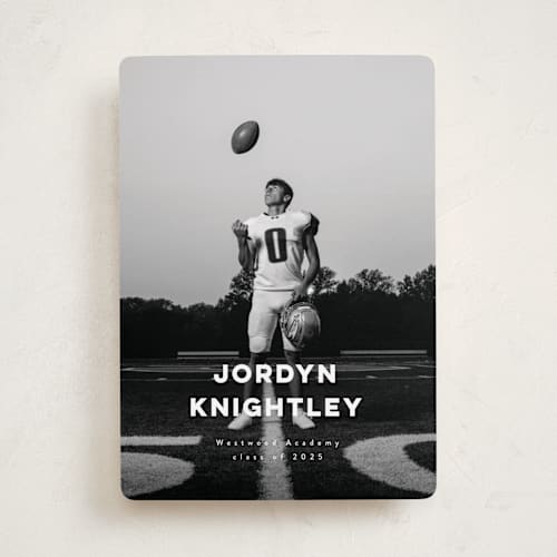 This is a eggshell graduation announcements with standard by Benita Crandall called the modernist printing on recycled smooth signature in standard