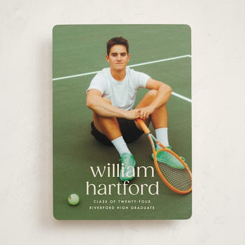 This is a silk graduation announcements with standard by Ellen Schlegelmilch called hartford printing on recycled smooth signature in standard