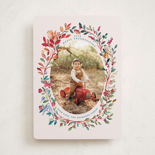 This is a parade thanksgiving cards invitations with standard by Sarah Knight called seasons printing on recycled smooth signature in standard