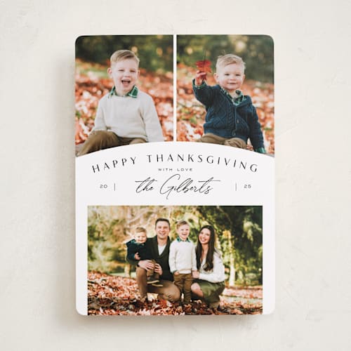 This is a checkers thanksgiving cards invitations with standard by Michelle Taylor called modern trio printing on recycled smooth signature in standard