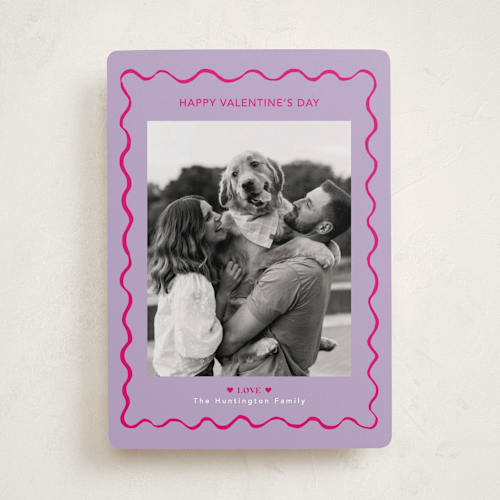This is a violet valentines day with standard by Cass Loh called handdrawn wavy border printing on recycled smooth signature in standard