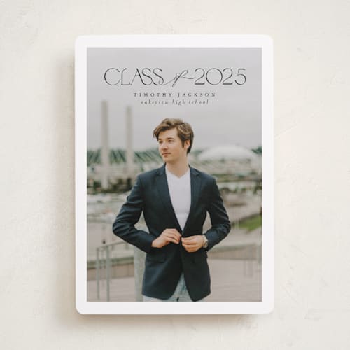 This is a charcoal graduation announcements with standard by Nicole Walsh called class printing on recycled smooth signature in standard
