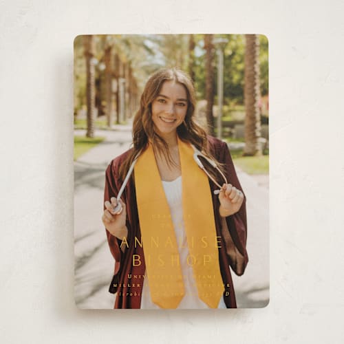 This is a lemon graduation announcements with standard by Ani Somi called straight up printing on recycled smooth signature in standard