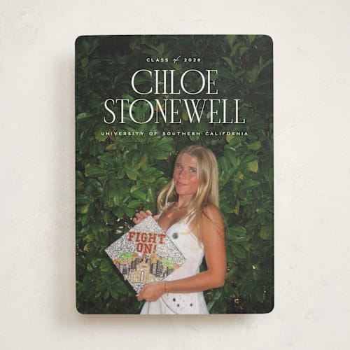 This is a snow graduation announcements with standard by Ellen Schlegelmilch called modern serif printing on recycled smooth signature in standard