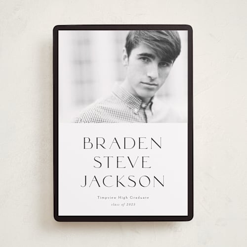 This is a salt graduation announcements with standard by Stephanie Hawkes called classy graduate printing on recycled smooth signature in standard